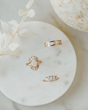 opal ring, opal stacking ring, stevie ring, baguette ring