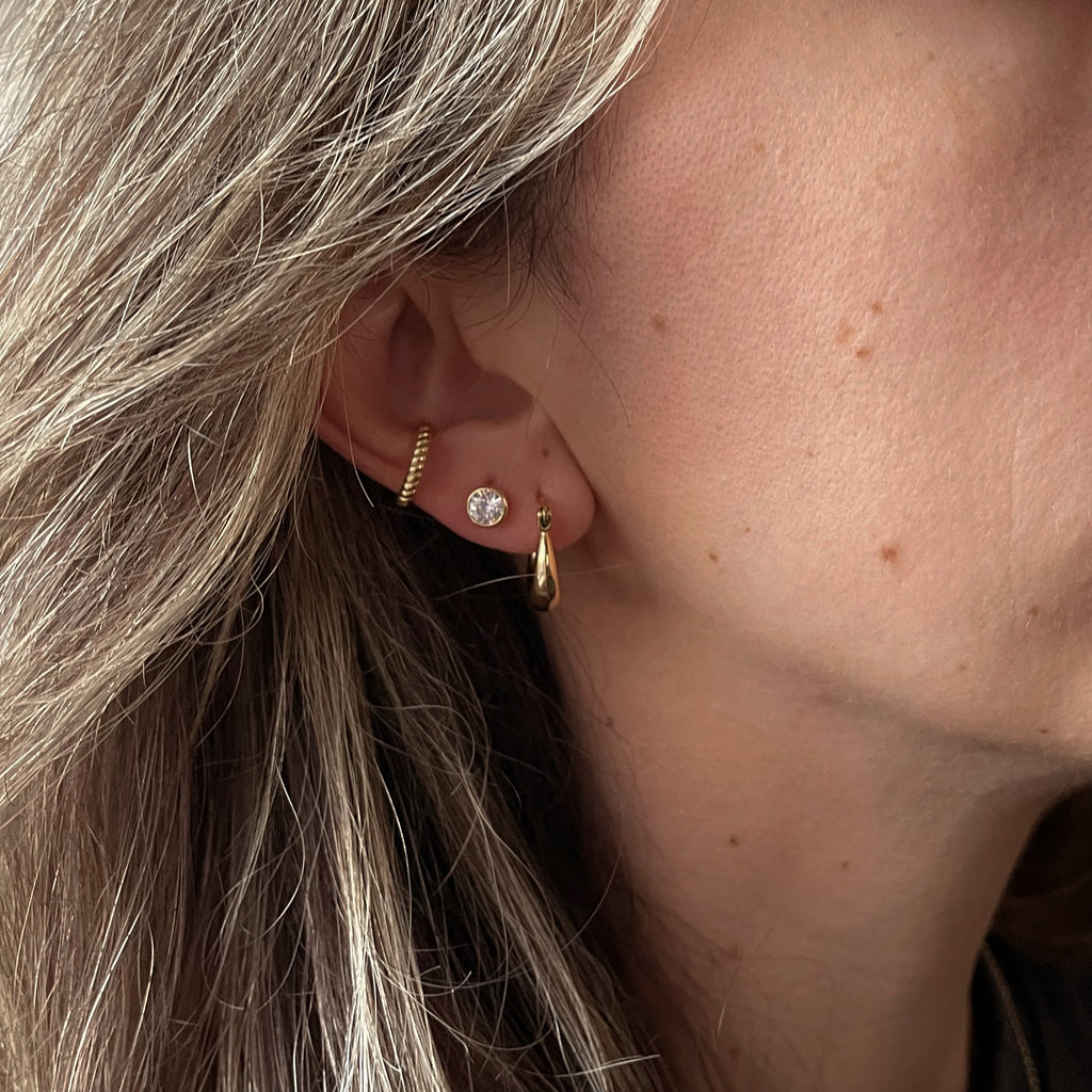 Bezel CZ Studs
