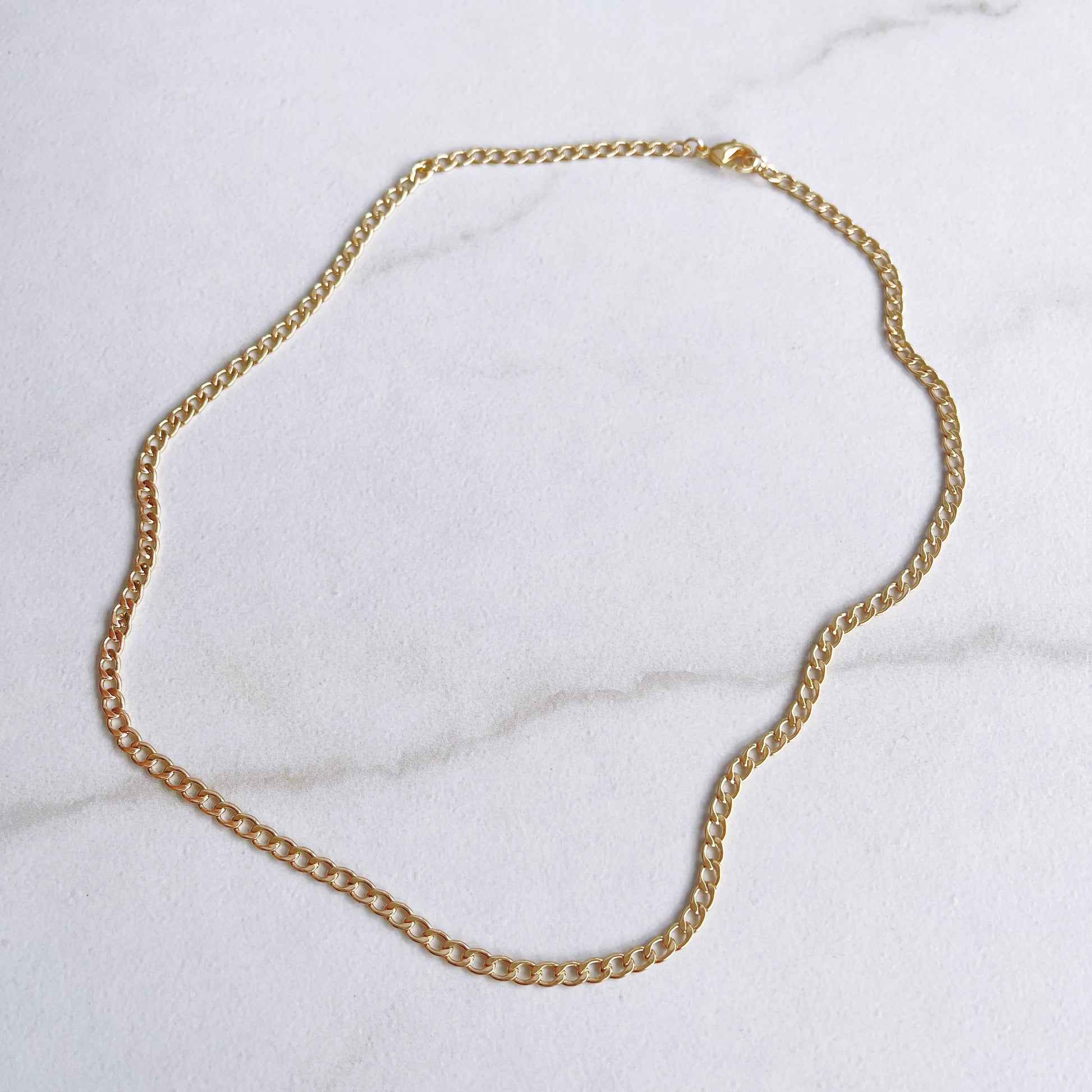 Mini Flat Curb Chain Necklace