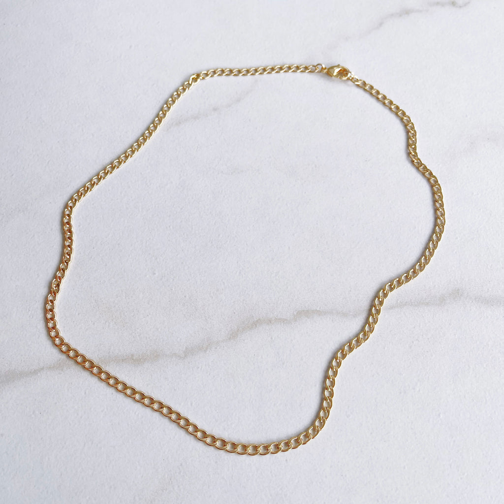 Mini Flat Curb Chain Necklace