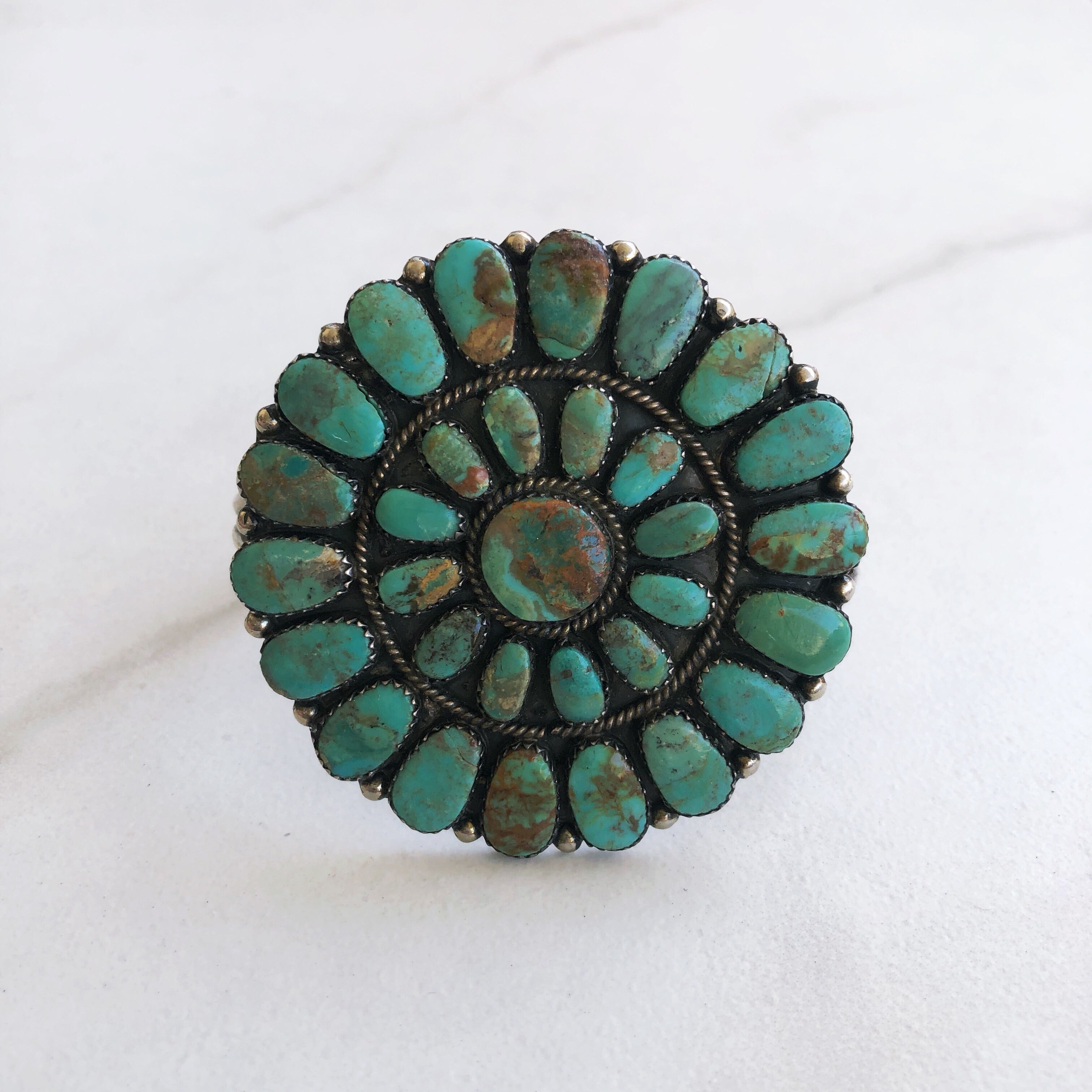 Turquoise Squash Blossom Cuff