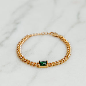 Curb Chain Emerald Bracelet