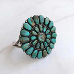 Turquoise Squash Blossom Cuff