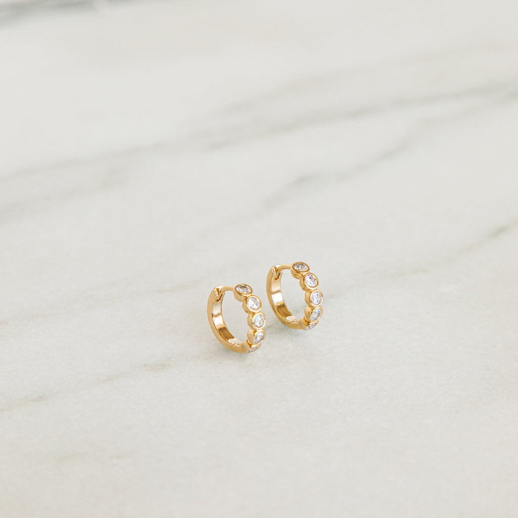Bezel Set CZ Huggies