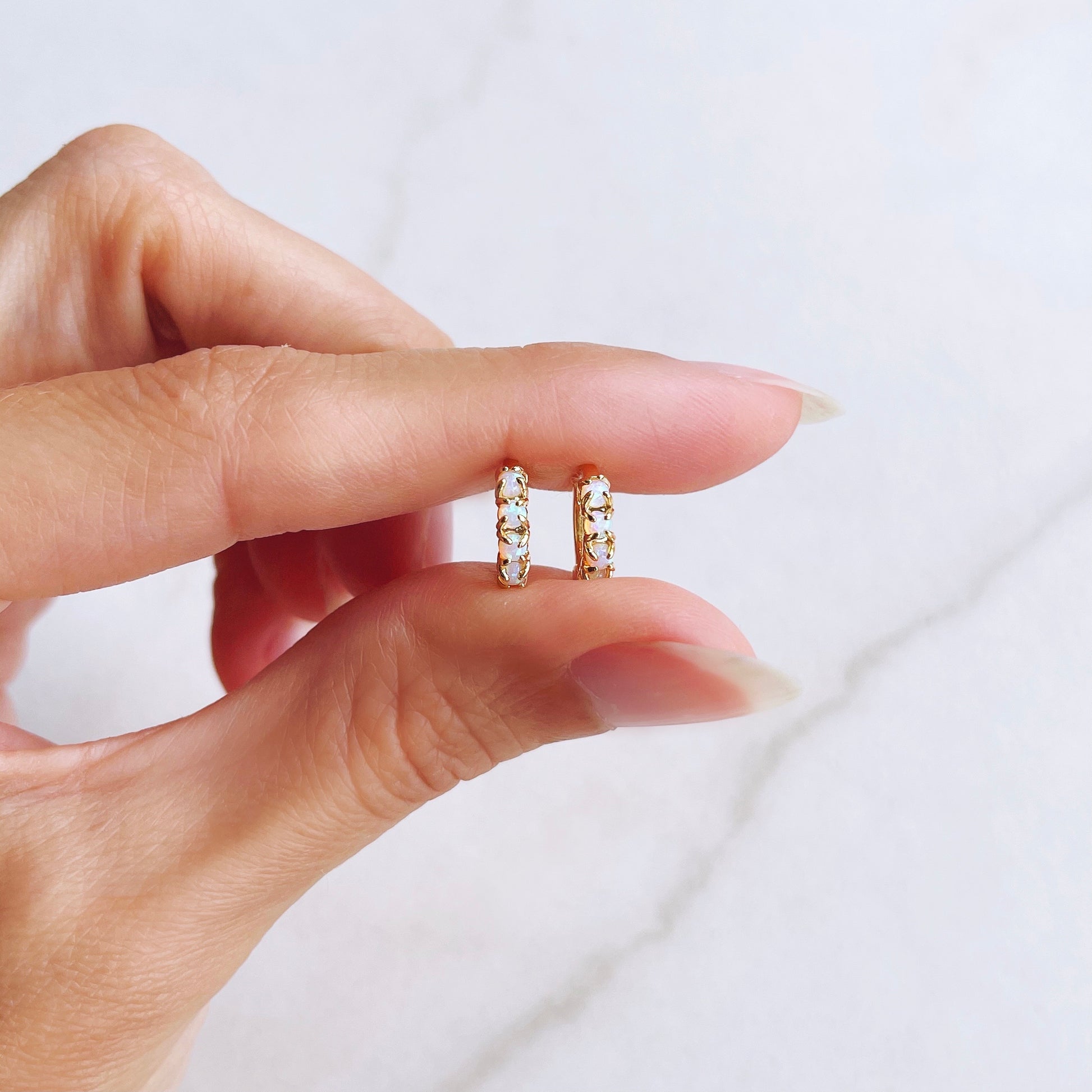 Mini Opal Huggies